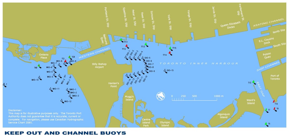 מפה של טורונטו inner harbour