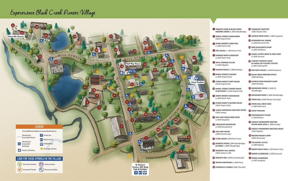 מפה של Black Creek Pioneer Village