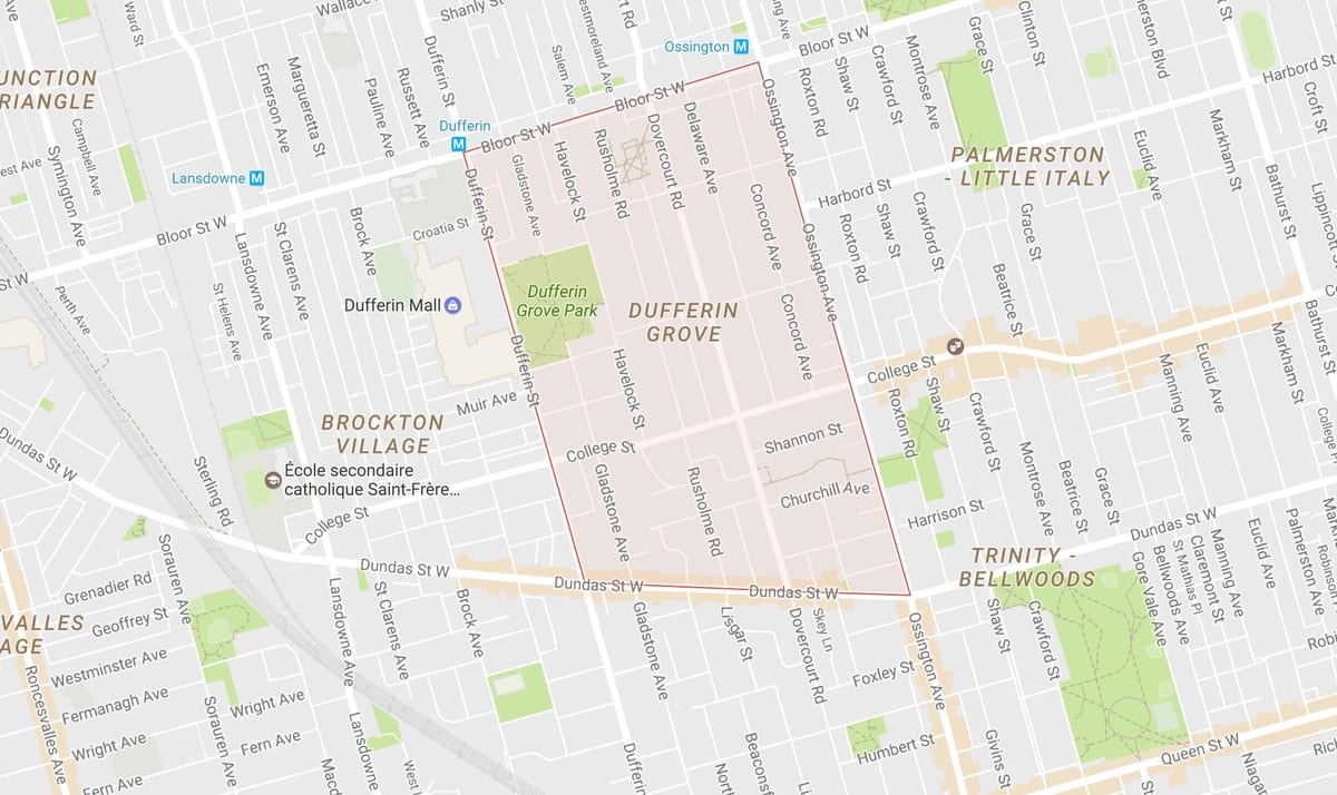 מפה של Dufferin גרוב השכונה טורונטו
