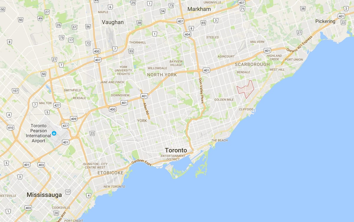 מפה של Eglinton East מחוז טורונטו