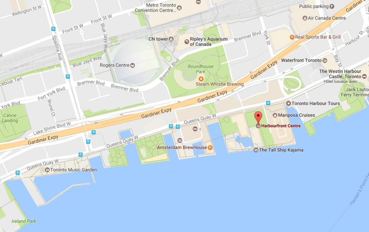 מפה של Harbourfront השכונה טורונטו