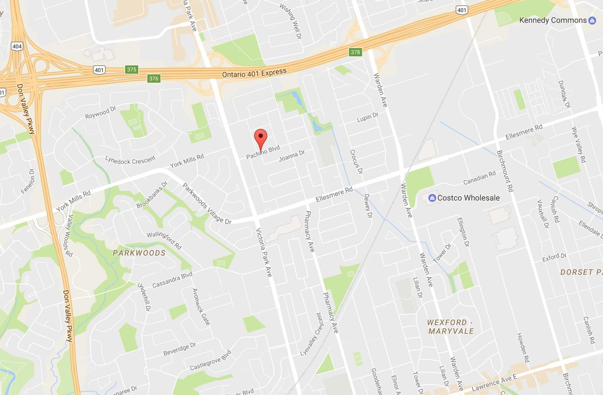 מפה של Maryvalen eighbourhood טורונטו