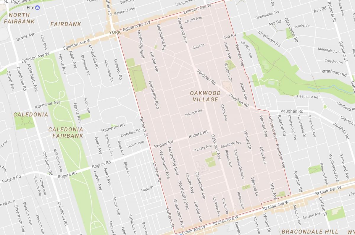 מפה של Oakwood–ווהן השכונה טורונטו