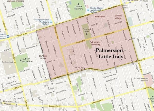 מפה של Palmerston איטליה הקטנה טורונטו