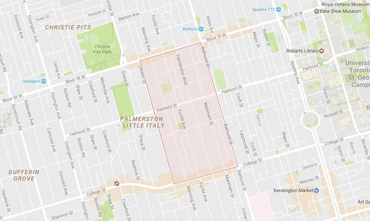 מפה של Palmerston השכונה טורונטו