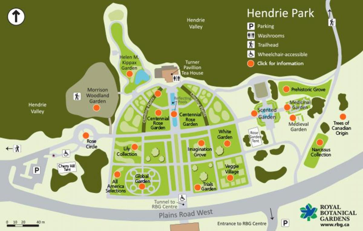 מפה של RBG Hendrie פארק