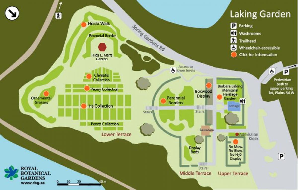 מפה של RBG Laking גן