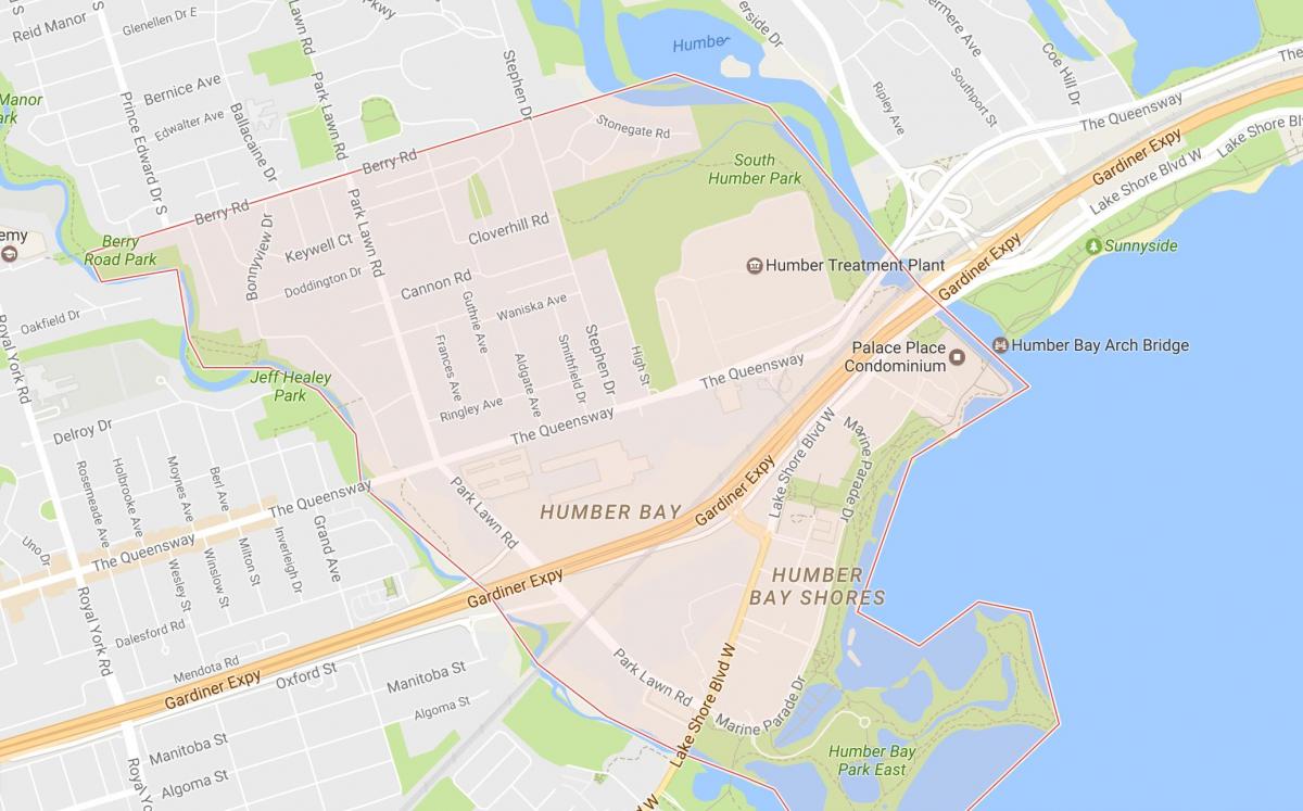 מפה של Stonegate-Queensway השכונה השכונה טורונטו