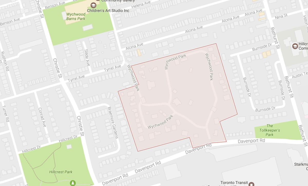 מפה של Wychwood Park השכונה טורונטו