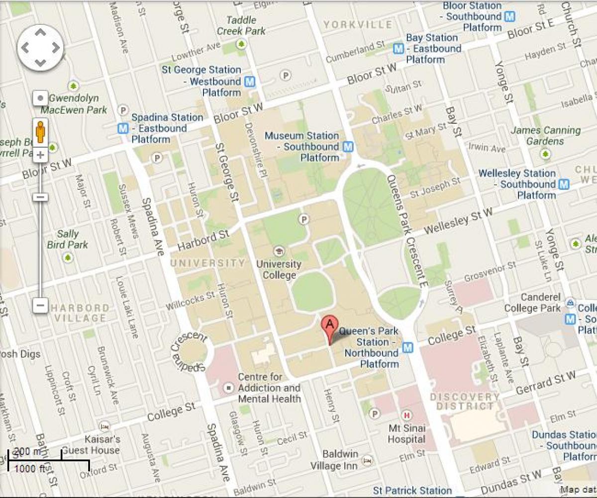 מפה של אוניברסיטת טורונטו ג ' ורג ' הקדוש