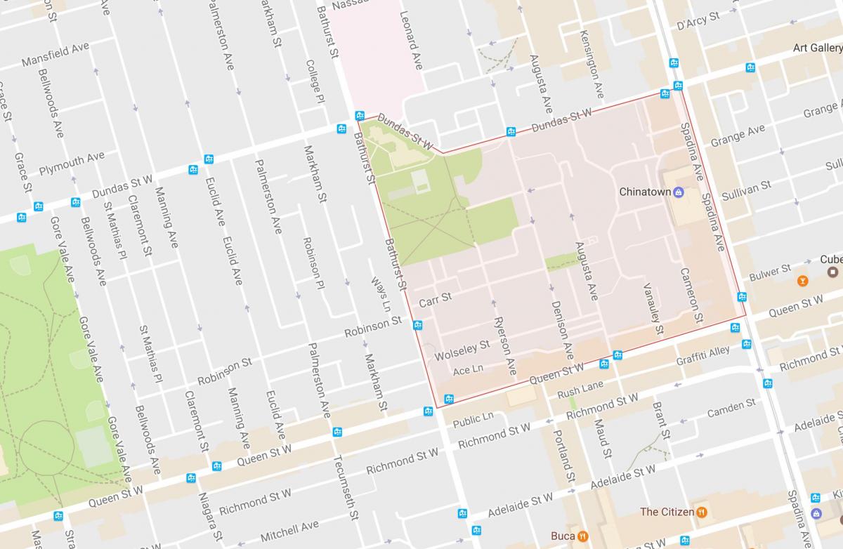 מפה של אלכסנדרה פארק השכונה טורונטו