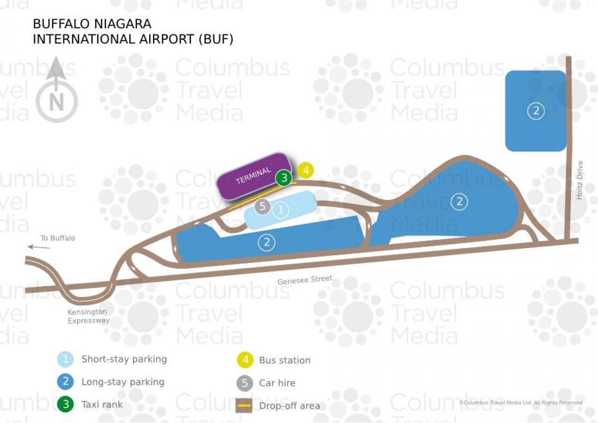 מפה של נמל התעופה הבינלאומי של באפלו