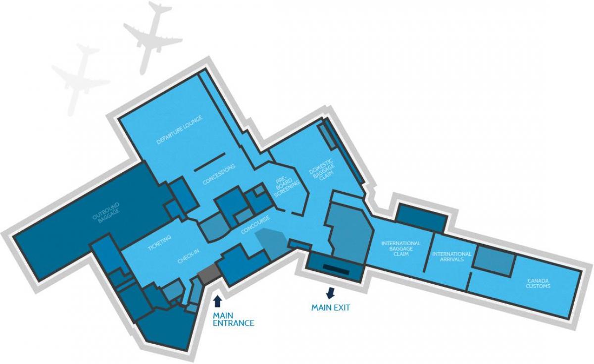 מפה של המילטון שדה התעופה