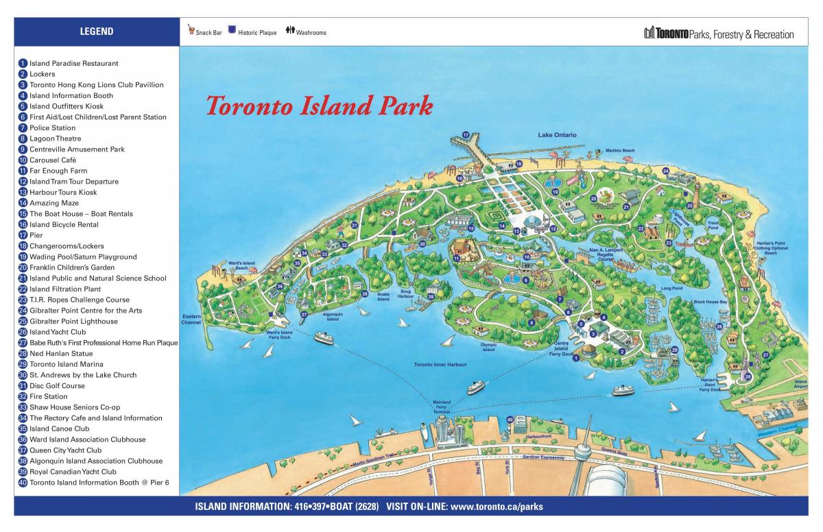 מפה של טורונטו איילנד פארק