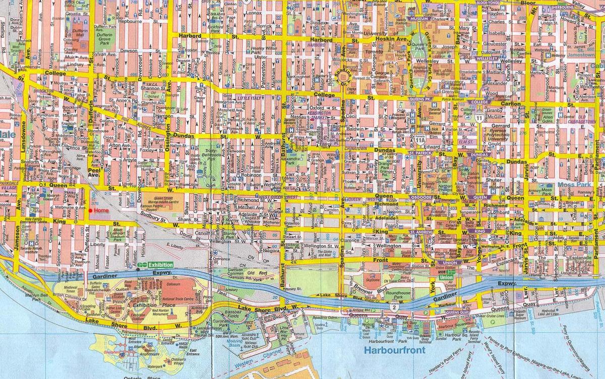 מפה של העיר טורונטו קנדה
