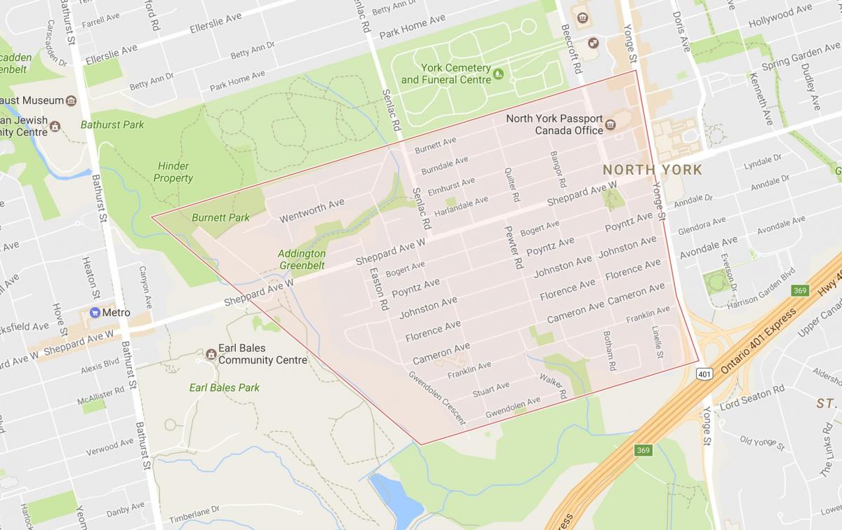 מפה של לנסינג השכונה טורונטו
