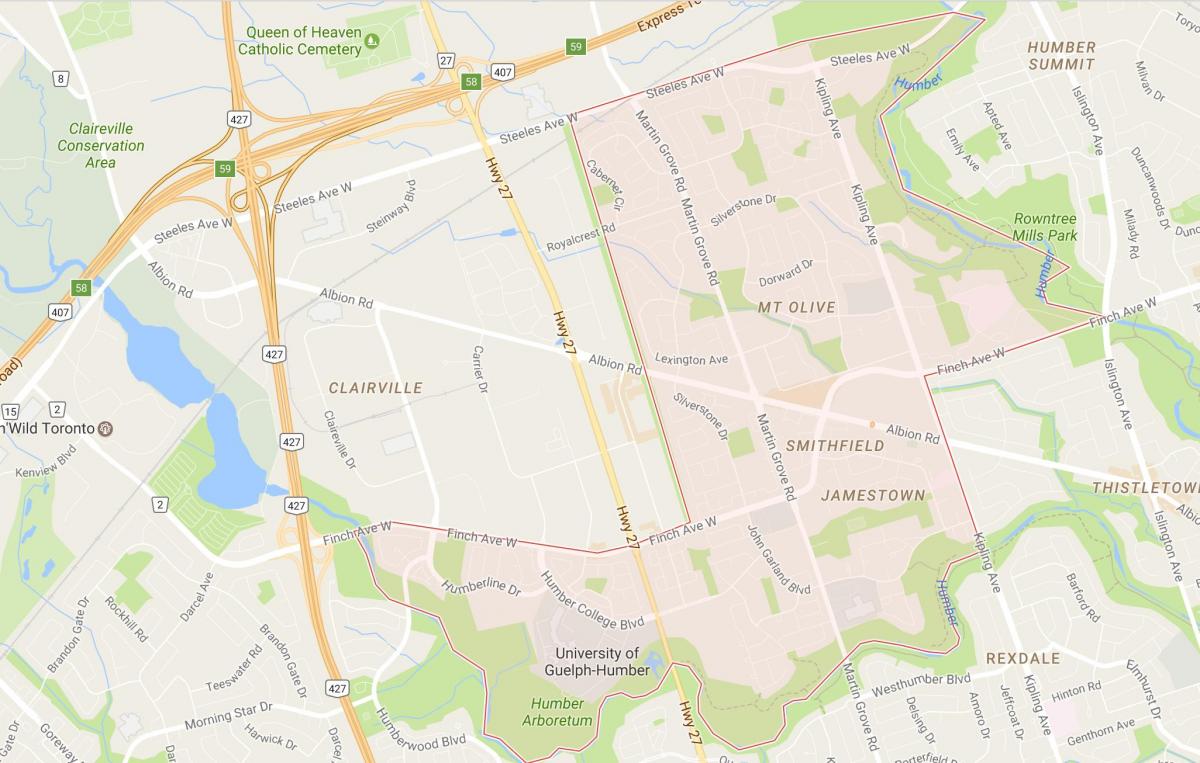 מפה של סמית ' פילד השכונה השכונה טורונטו