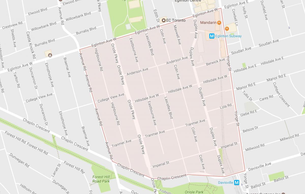 מפה של צ ' פלין אחוזות השכונה טורונטו