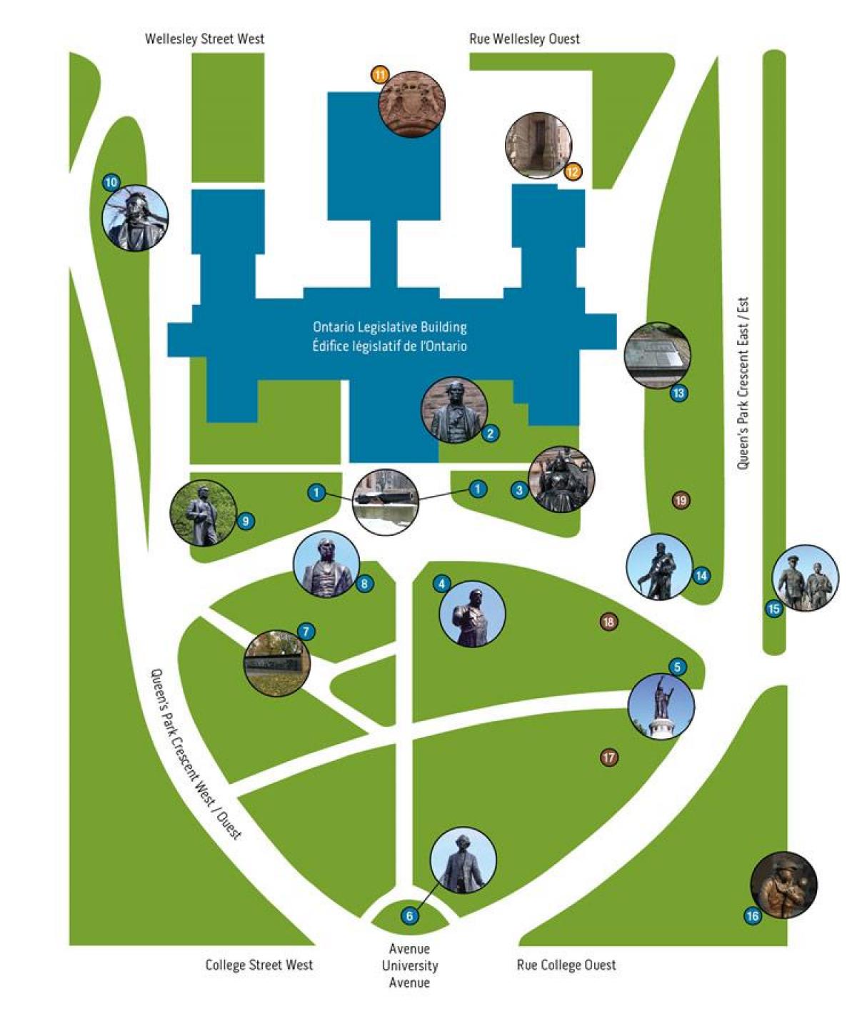 מפה של קווינס פארק בטורונטו