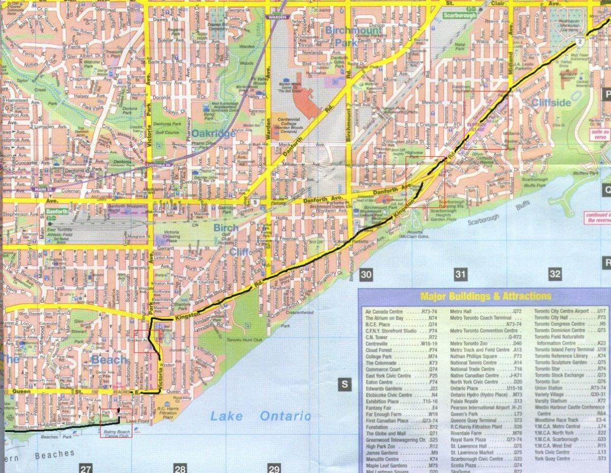 מפה של קינגסטון הכביש Ontarion