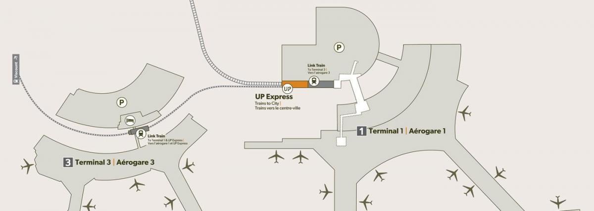 מפה של נמל תעופה פירסון תחנת הרכבת