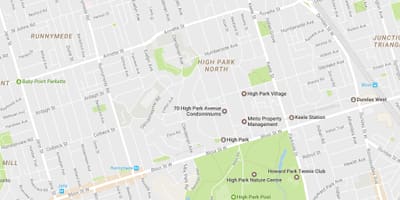מפת גבוהה פארק השכונה טורונטו