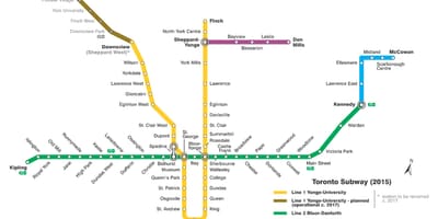 מפת הרכבת התחתית של טורונטו