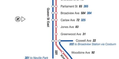 מפת חשמלית קו 502 Downtowner