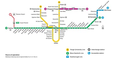 מפה של טורונטו (TTC התחתית.