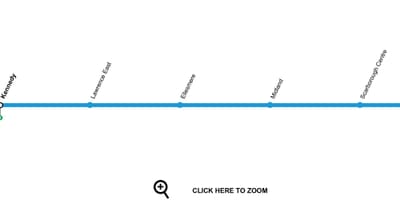 מפה של טורונטו קו הרכבת התחתית 3 סקרבורו RT