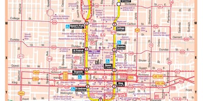 מפה של תחנת הרכבת התחתית במרכז העיר טורונטו