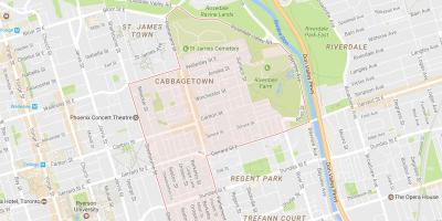 מפה של Cabbagetown השכונה טורונטו