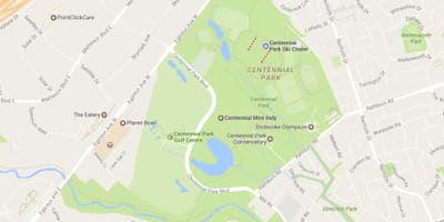 מפה של Centennial Park השכונה טורונטו