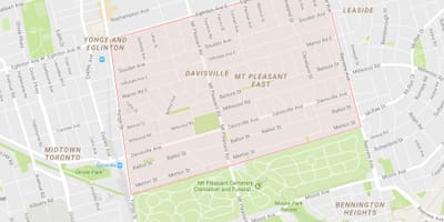 מפה של Davisville הכפר השכונה טורונטו