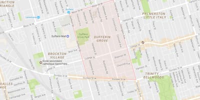 מפה של Dufferin גרוב השכונה טורונטו