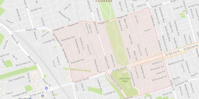מפה של Earlscourt השכונה טורונטו
