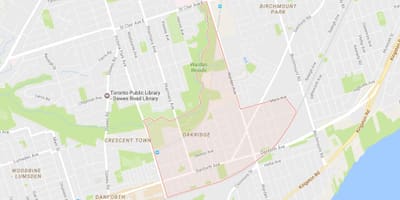 מפה של Oakridge השכונה טורונטו