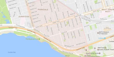 מפה של Parkdale השכונה טורונטו