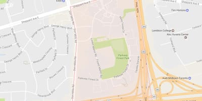 מפה של Parkway יער השכונה טורונטו