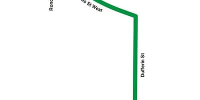 המפה של המכללה 193 התערוכה טילים מסלול האוטובוס טורונטו