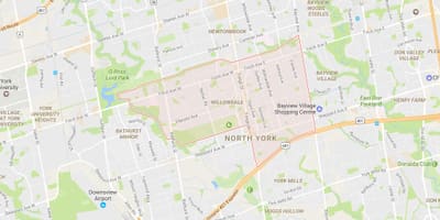 מפה של Willowdale השכונה טורונטו