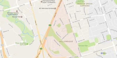 מפה של Willowridge השכונה טורונטו