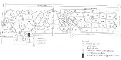 המפה של בית הקברות מאונט פלזנט