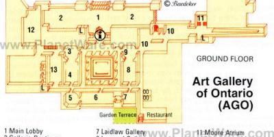 מפה של הגלריה לאמנות של אונטריו
