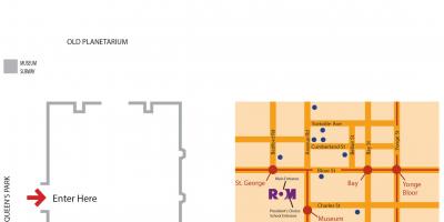 המפה של המוזיאון המלכותי של אונטריו חניה