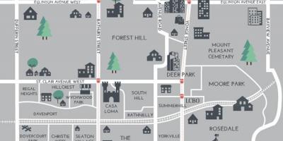 מפה של מרכז העיר טורונטו
