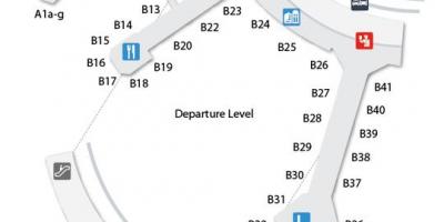 מפה של טורונטו פירסון הגעה משדה תעופה רמת טרמינל 3