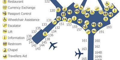 מפה של טורונטו פירסון התעופה טרמינל 1