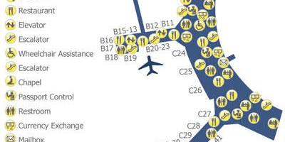 מפה של טורונטו פירסון התעופה טרמינל 3