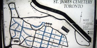 מפה של סנט ג ' יימס הקברות.